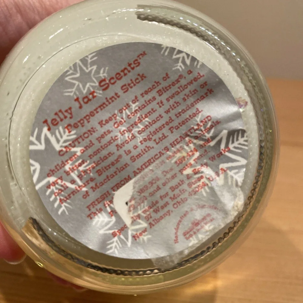 Vintage‎ Bath And Body Works Jelly Jar Scents Peppermint Stick Christmas